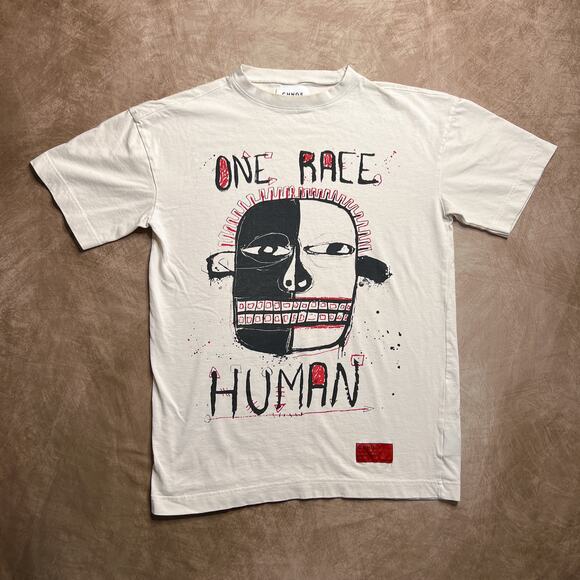 CHNGE One Race Human Face Art Print T-Shirt Oversized Loose Fit Streetwear Punk - Picture 1 of 8